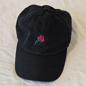 Empyre Zumiez Embroidered Rose Baseball Cap Hat Strapback Black Adjustable